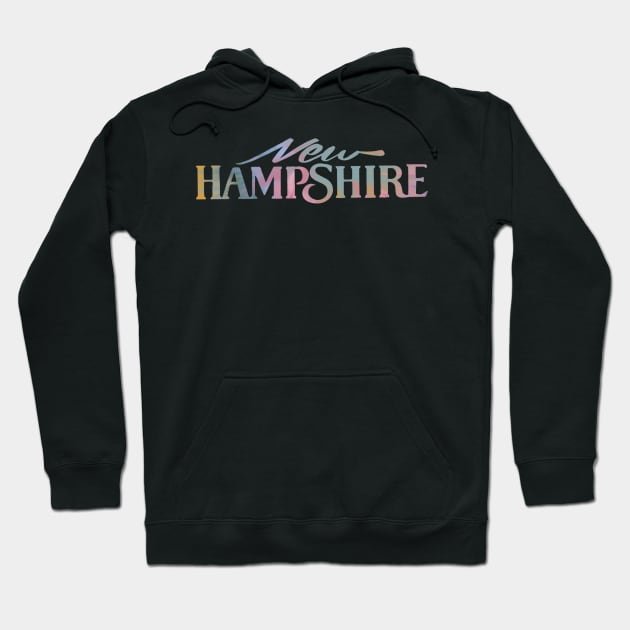 New Hampshire Tie Dye Vintage License Plate Design Hoodie by maccm